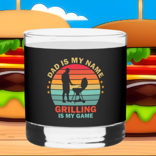 Verre À Whisky Drôle papa nom grillade jeu de mots art