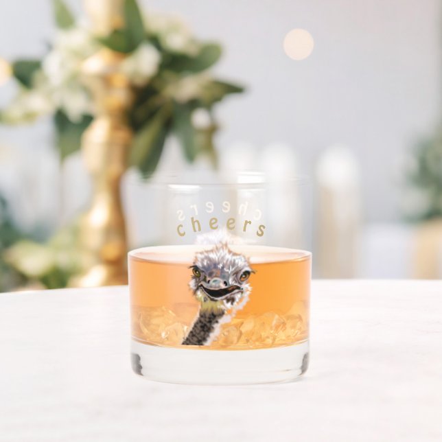 Verre À Whisky Drôle Whiskey Glass Happy Ostrich - Texte Personna (Insitu (Mariage))