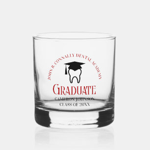 Verre À Whisky Ecole dentaire Rouge Diplôme Dentiste Personnalisé
