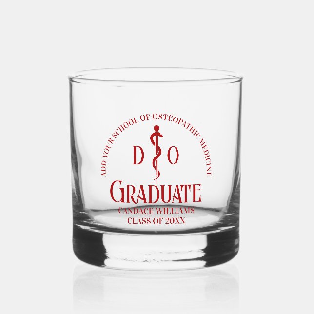 Verre À Whisky Ecole Médicale rouge ostéopathique (Recto)