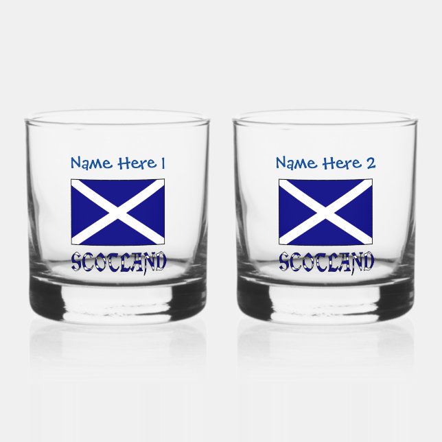 Verre À Whisky Ecosse Drapeau bleu Personnalisation (Recto)