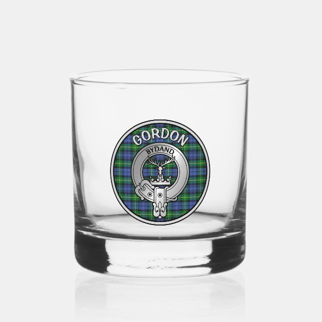 Verre À Whisky [EDIT] Clan Gordon Crest & Tartan (Recto)