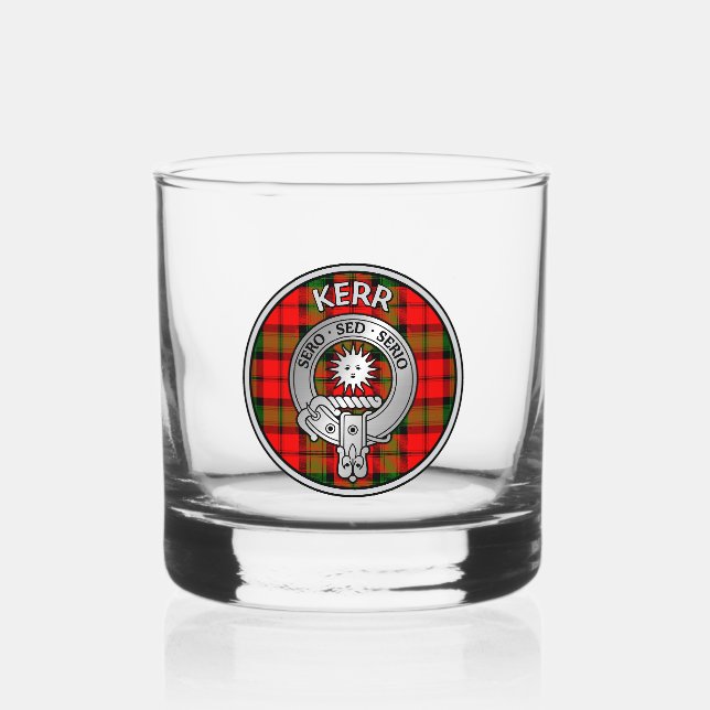 Verre À Whisky [EDIT] Clan Kerr Crest & Tartan (Recto)