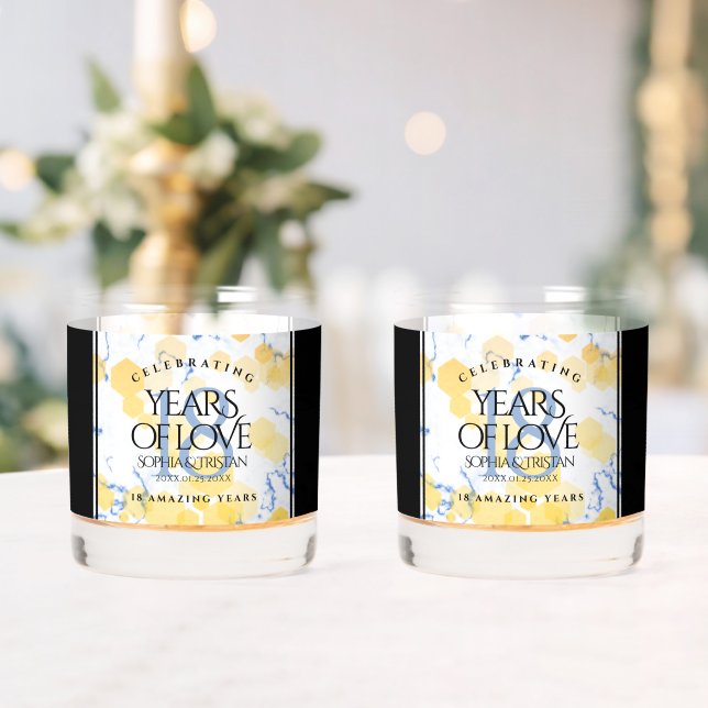 Verre À Whisky Élégant 18ème anniversaire de Mariage de porcelain (Insitu (Mariage))