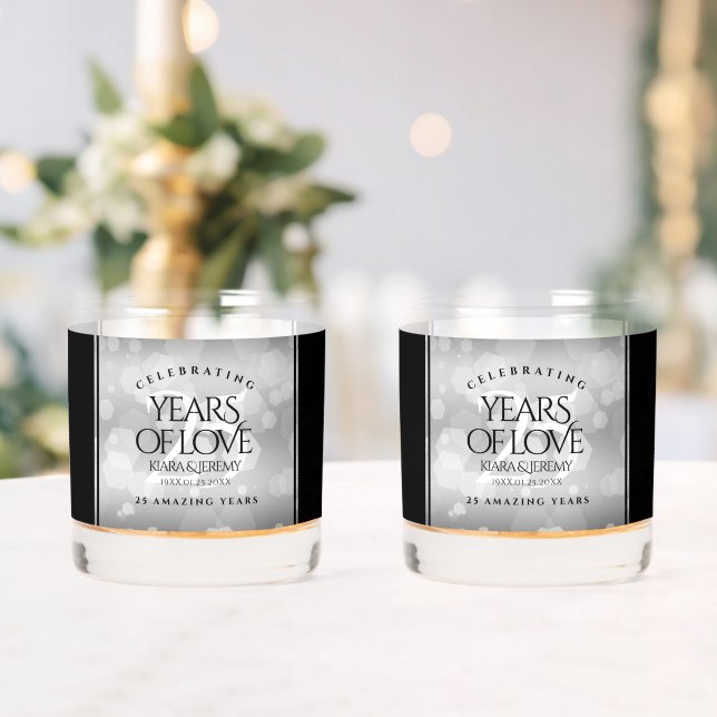 Verre À Whisky Élégant 25e anniversaire de Mariage d'argent (Insitu (Mariage))