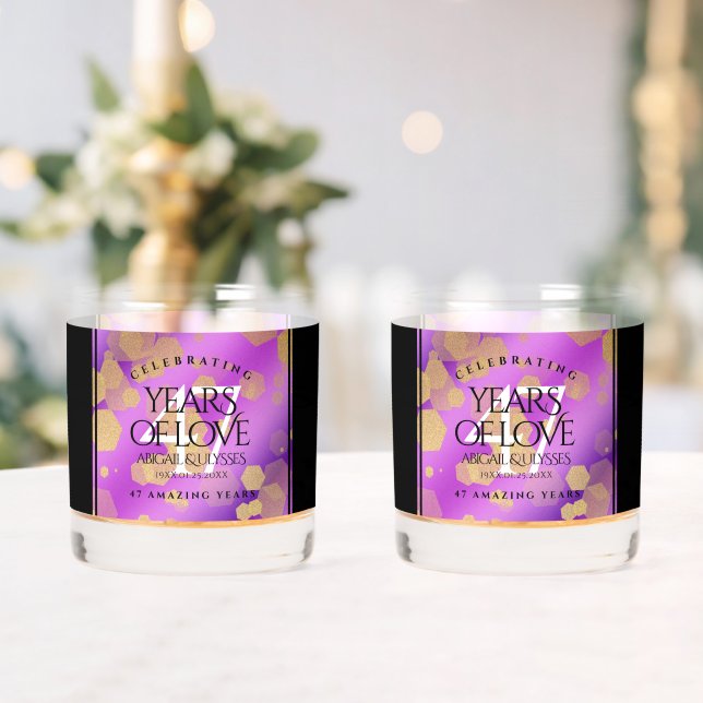 Verre À Whisky Élégant 47e anniversaire du Mariage Améthyste (Insitu (Mariage))