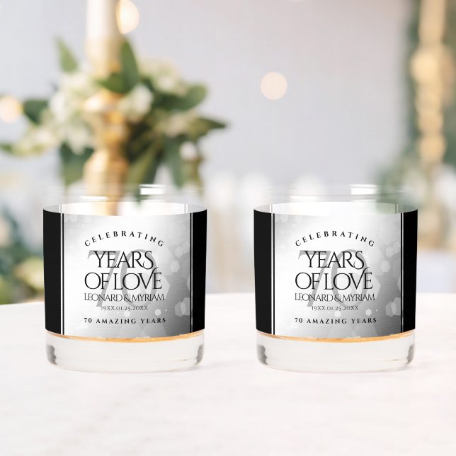 Verre À Whisky Élégant 70e anniversaire de Mariage Platinum (Insitu (Mariage))