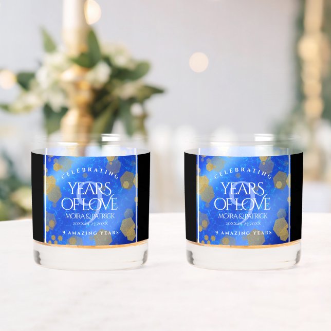 Verre À Whisky Élégant 9e anniversaire Mariage Lapis Lazuli (Insitu (Mariage))