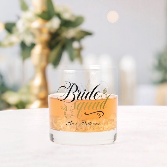 Verre À Whisky Elegant Bride squad ajouter nom Mariage (Insitu (Mariage))