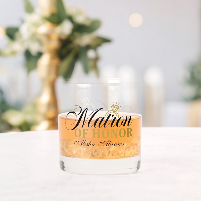 Verre À Whisky Elégant Matron d'honneur ajouter le nom Whiskey Gl (Insitu (Mariage))