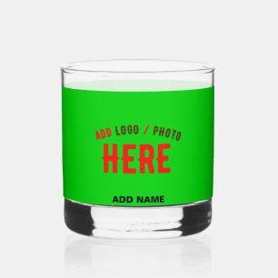 VERRE À WHISKY ÉLÉGANT MODERNE PERSONNALISÉ LIME VERT VÉRIFIÉ MAR