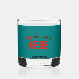 VERRE À WHISKY ÉLÉGANT MODERNE PERSONNALISÉ TURQUOISE VERT VÉRIFI