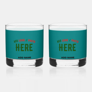 VERRE À WHISKY ÉLÉGANT MODERNE PERSONNALISÉ TURQUOISE VERT VÉRIFI