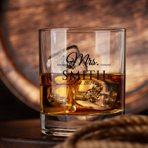 Verre À Whisky Élégant Nom de mariage personnalisé Whiskey Glass