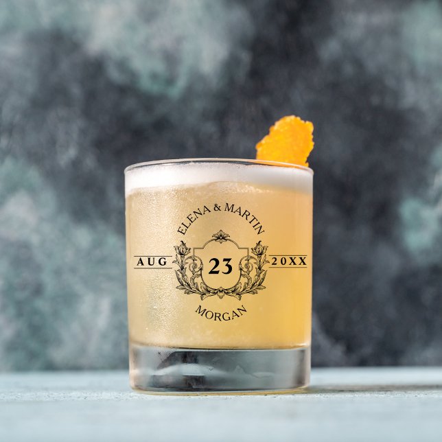 Verre À Whisky Élégant Script personnalisé mariage Whiskey Glass (Créateur téléchargé)