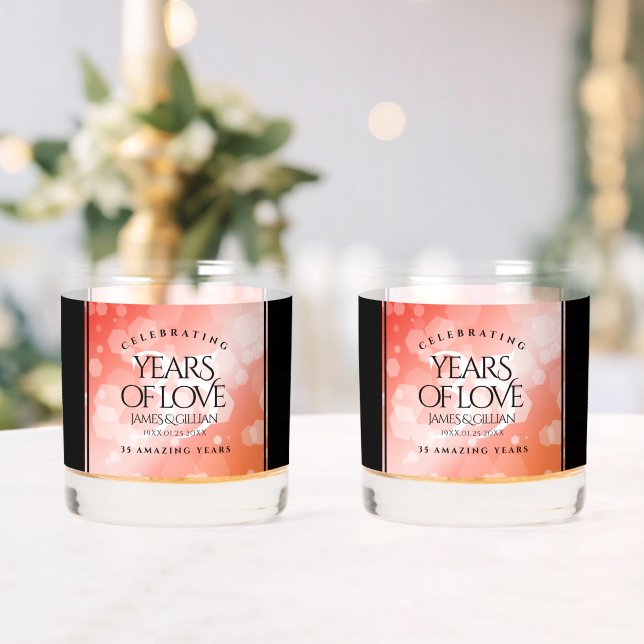 Verre À Whisky Elégante 35ème anniversaire de Mariage de corail (Insitu (Mariage))