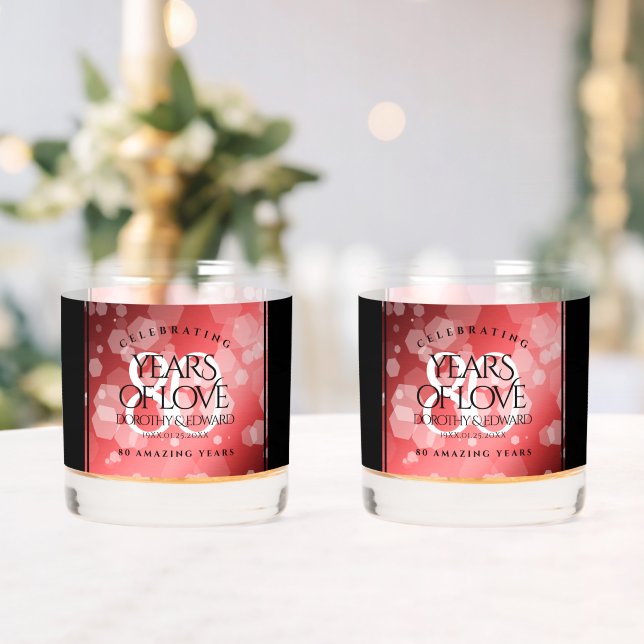 Verre À Whisky Elégante 80ème anniversaire du Mariage de Ruby (Insitu (Mariage))