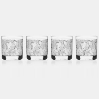 Verre À Whisky Elégante Gris 'Pierre Mosaïque Cascade' Marbre Tex