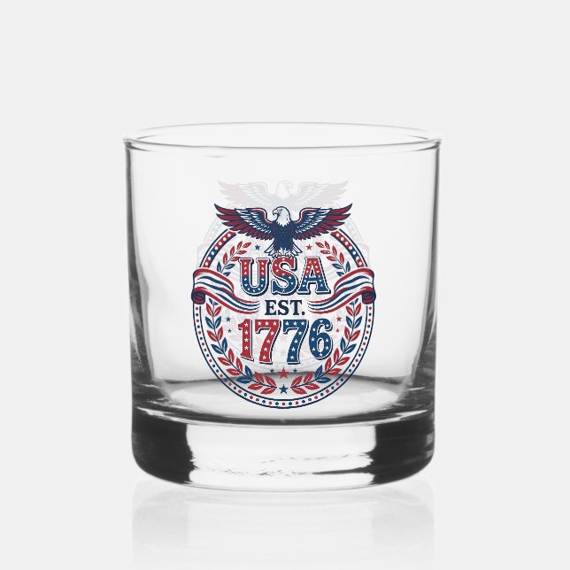 Verre À Whisky Emblème de l'héritage américain 1776 (Recto)