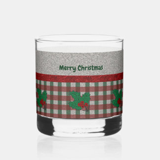 Verre À Whisky en vichy de Noël des années 1940 - Personnalisé