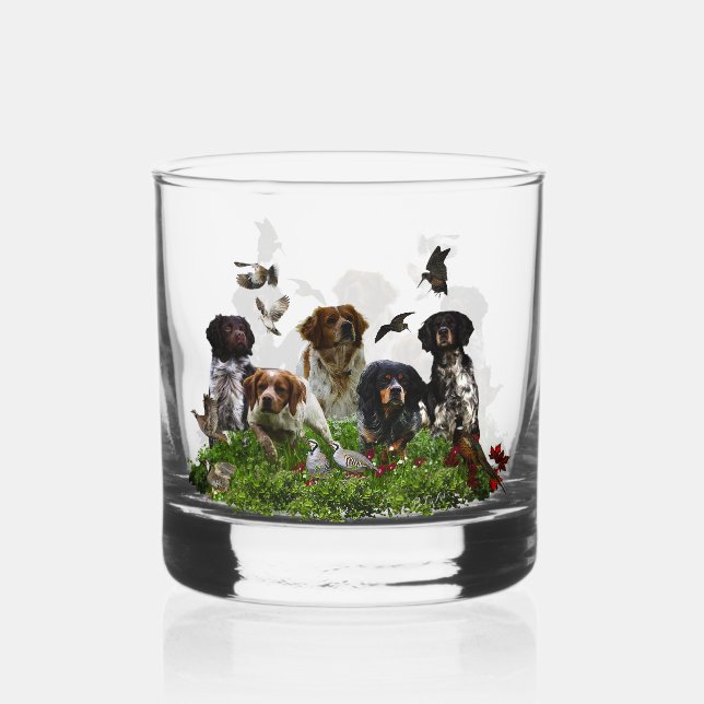 Verre À Whisky Épagneul breton et bécasse  (Recto)