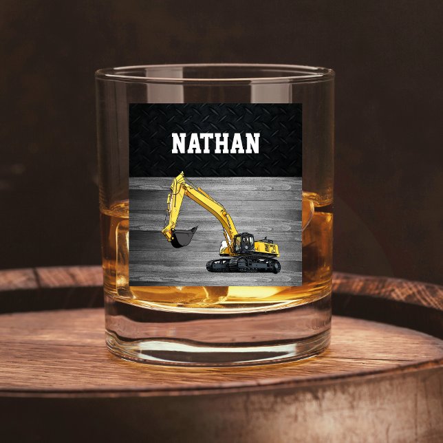 Verre À Whisky Équipement lourd Excavateur Construction Hommes (Cool Excavator Whiskey Glass for the Heavy Equipment Operator Construction Guy in Your Life)