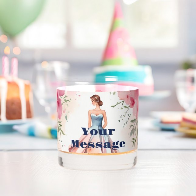 Verre À Whisky Fête de la Quinceanera aquarelle (Insitu (Anniversaire))