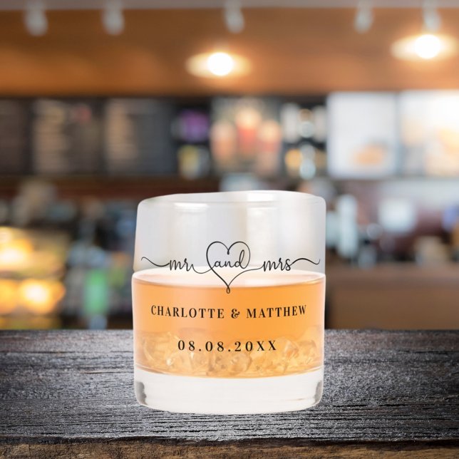 Verre À Whisky Fête de mariage de Mr. mrs nouvellement mariés (Créateur téléchargé)