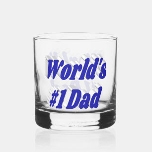 Verre À Whisky Fête des pères demi-texte bleu papa