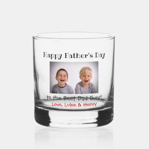 Verre À Whisky Fête des pères Meilleur papa Jamais Enfants Photo