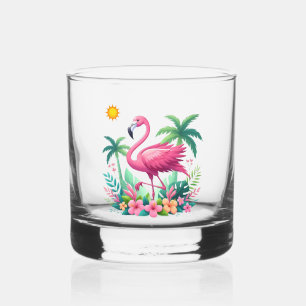 Verre À Whisky Flamingo rose tropicale/Floride