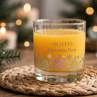 Verre À Whisky Flocon de neige Noël Violet Argent