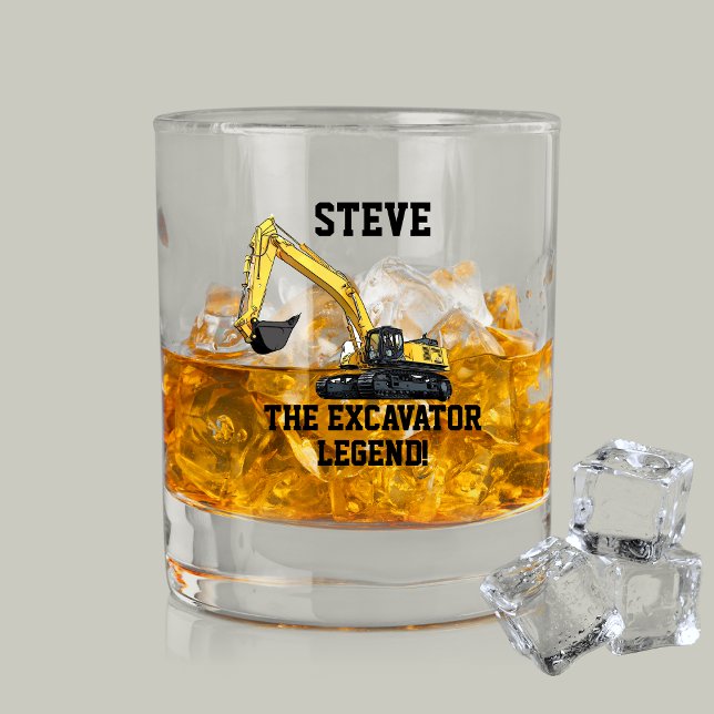 Verre À Whisky Funny Excavator Legend Opérateur d'équipement lour (Excavator Legend Funny Gift Whiskey Glass For Heavy Equipment Operator.)