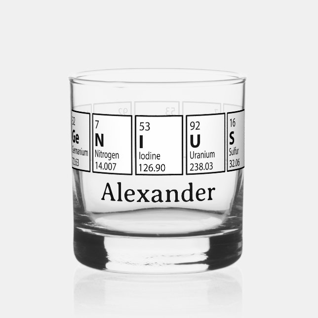 Verre À Whisky Genius Periodic Table Graduation Gift (Recto)