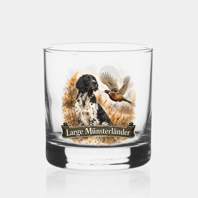 Verre À Whisky Grand Münsterländer avec Faisan (Recto)