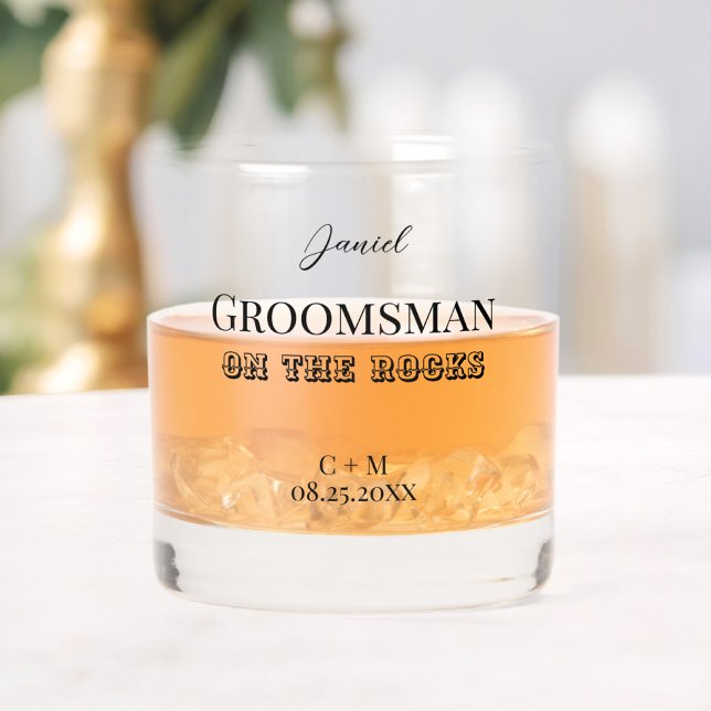 Verre À Whisky Groomsman sur la proposition de rochers (Créateur téléchargé)