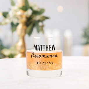 Verre À Whisky Groomsmen Élégante Typographie Moderne Mariage Fav