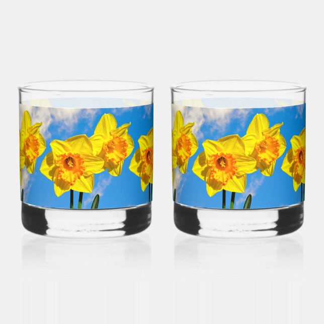 Verre À Whisky Groupe de Daffodils Médaille d'or Fleurs (Recto)