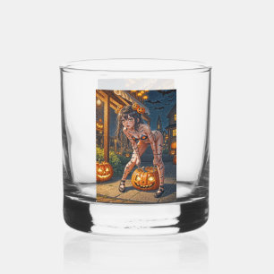 Verre À Whisky Halloween Monster Jack-o-Lantern & Bat Vixen Girl