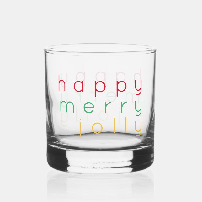 Verre à whisky HAPPY MERRY JOLLY (Recto)