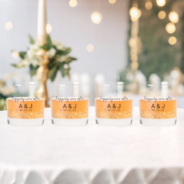 Verre À Whisky Heureusement Jamais Après Un Mariage Monogrammé Fa (Insitu (Mariage))