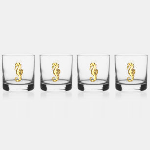 Verre À Whisky Hippocampe Polygonal Or