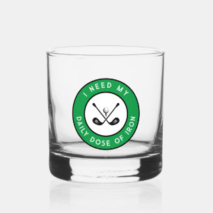 Verre À Whisky Humour de golfeur Fer de golf Drôle Sports Noir Ve