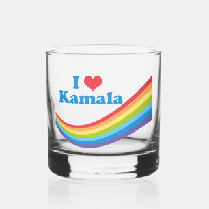 Verre À Whisky I Love Kamala Cute Election Rainbow