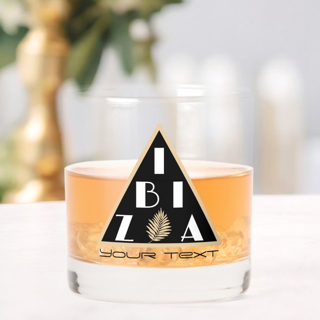 Verre À Whisky Ibiza Espagne logo bar de plage moderne (Créateur téléchargé)