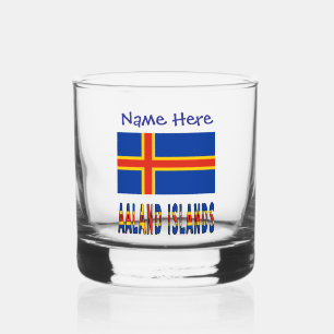 Verre À Whisky Îles Åland Drapeau Ålander Bleu Personnalisation
