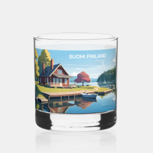 Verre À Whisky Illustration de la nature Monogramme Finlande pers