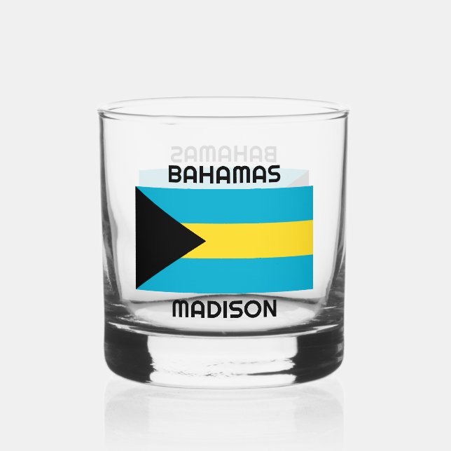 Verre À Whisky Indicateur Bahamas du nom personnalisé (Recto)