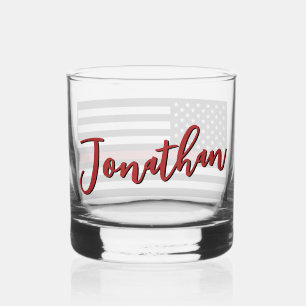 Verre À Whisky Indicateur personnalisé de pompier mince de ligne