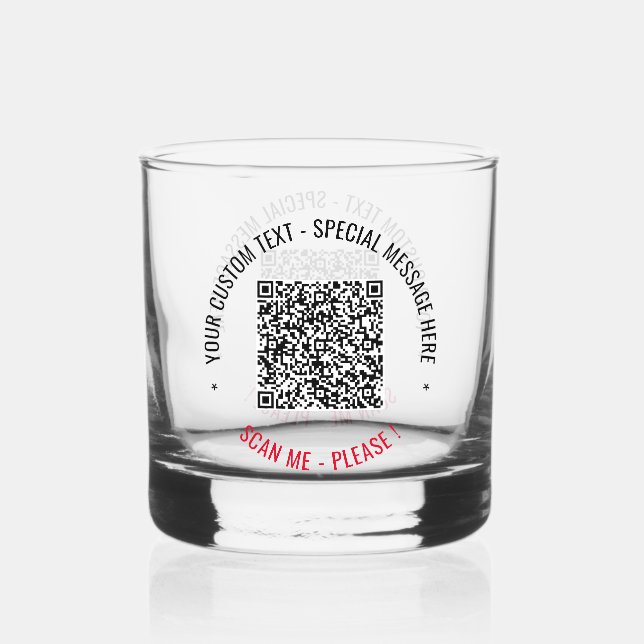 Verre À Whisky Informations d'analyse de code QR et texte personn (Recto)